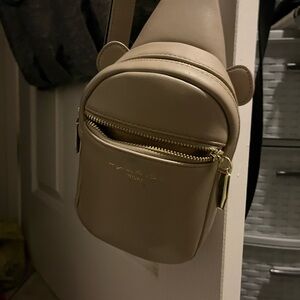 Ina Beige Mini Bag with Gold Accents